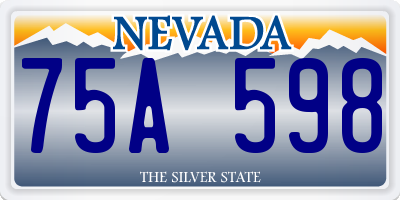 NV license plate 75A598