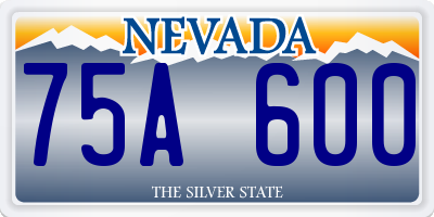 NV license plate 75A600