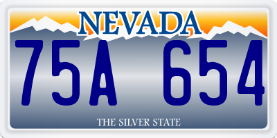 NV license plate 75A654