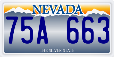 NV license plate 75A663