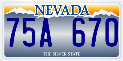 NV license plate 75A670