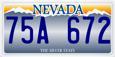 NV license plate 75A672