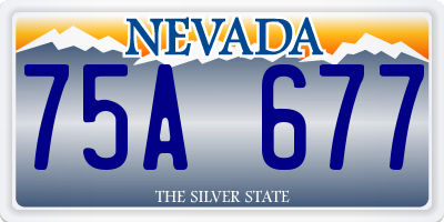 NV license plate 75A677