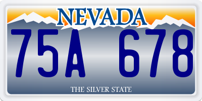 NV license plate 75A678