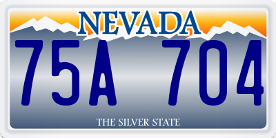 NV license plate 75A704