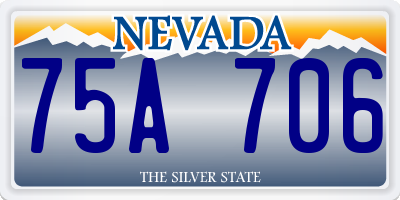 NV license plate 75A706