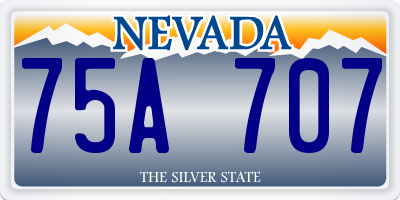 NV license plate 75A707