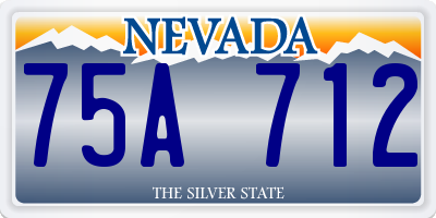 NV license plate 75A712