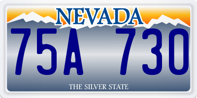 NV license plate 75A730