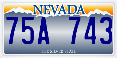 NV license plate 75A743
