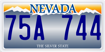 NV license plate 75A744