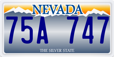 NV license plate 75A747