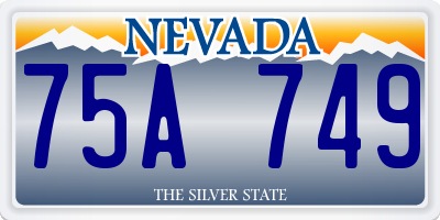 NV license plate 75A749