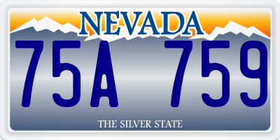 NV license plate 75A759