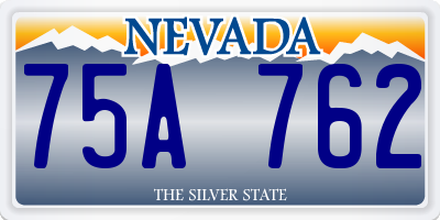 NV license plate 75A762