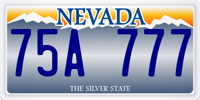 NV license plate 75A777