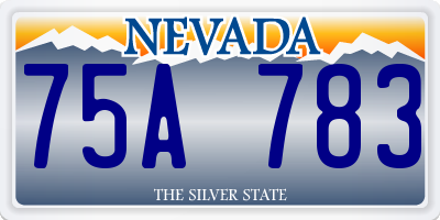 NV license plate 75A783