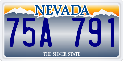 NV license plate 75A791