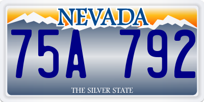 NV license plate 75A792