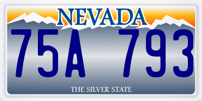 NV license plate 75A793
