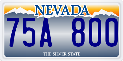 NV license plate 75A800