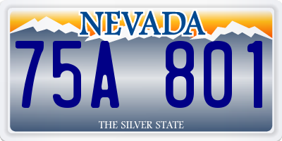 NV license plate 75A801