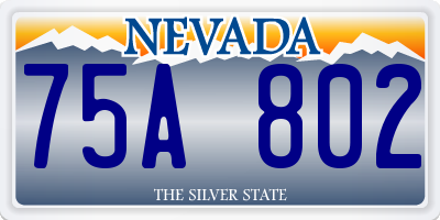 NV license plate 75A802