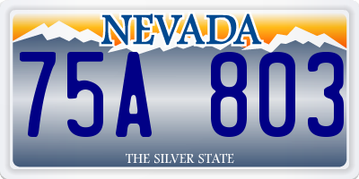 NV license plate 75A803