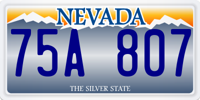 NV license plate 75A807