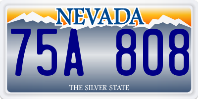 NV license plate 75A808