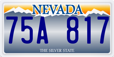 NV license plate 75A817