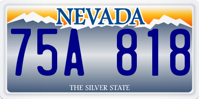 NV license plate 75A818