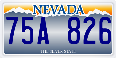 NV license plate 75A826