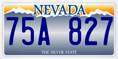 NV license plate 75A827