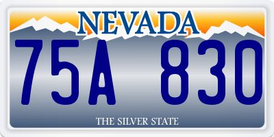 NV license plate 75A830
