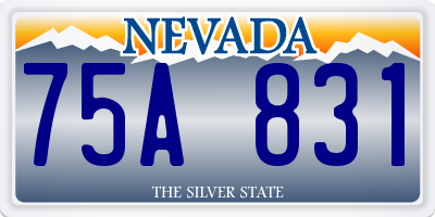 NV license plate 75A831