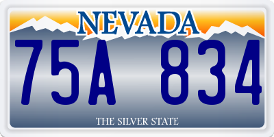 NV license plate 75A834