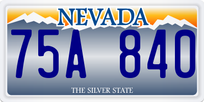 NV license plate 75A840