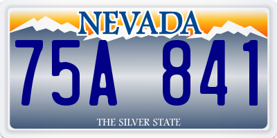 NV license plate 75A841