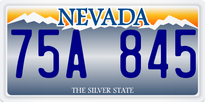 NV license plate 75A845