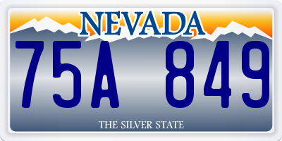 NV license plate 75A849