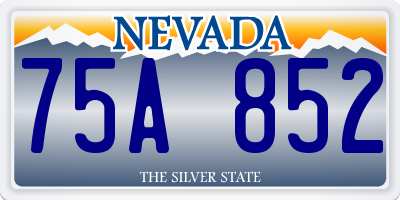 NV license plate 75A852