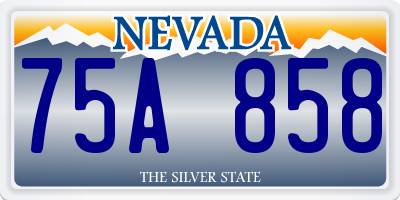 NV license plate 75A858