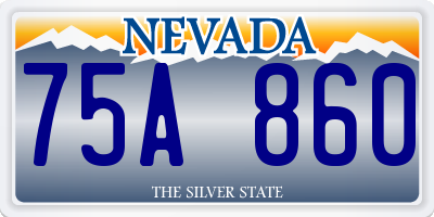 NV license plate 75A860