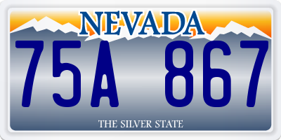 NV license plate 75A867