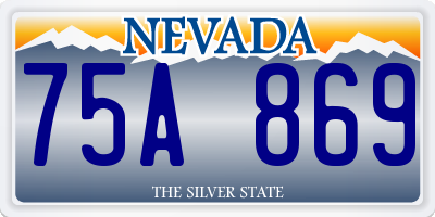 NV license plate 75A869