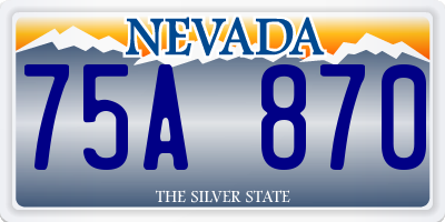 NV license plate 75A870