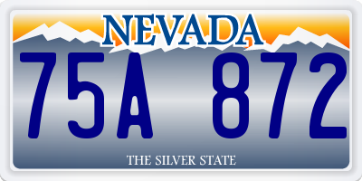 NV license plate 75A872