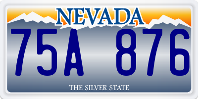 NV license plate 75A876