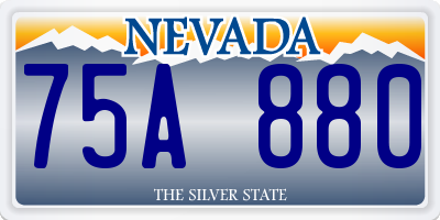 NV license plate 75A880
